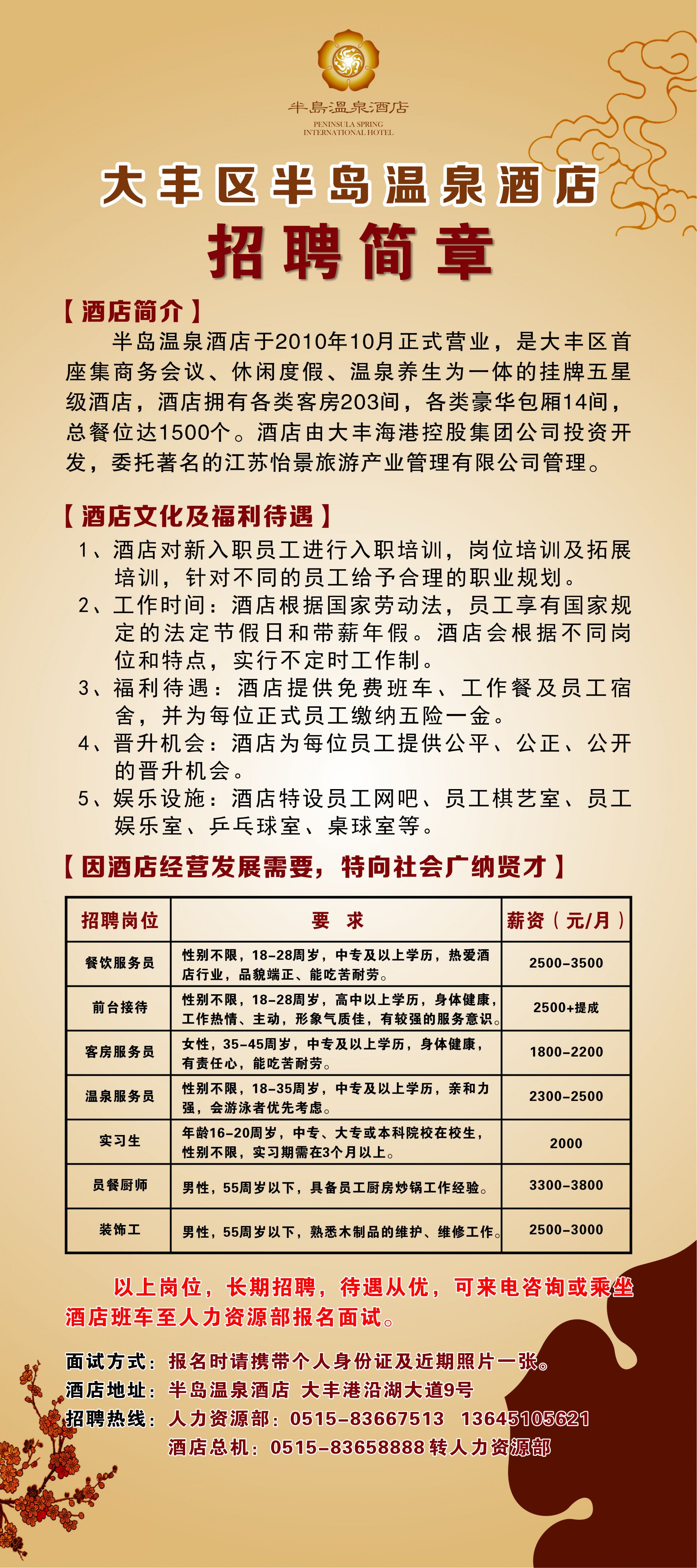 大丰最新招聘信息汇总